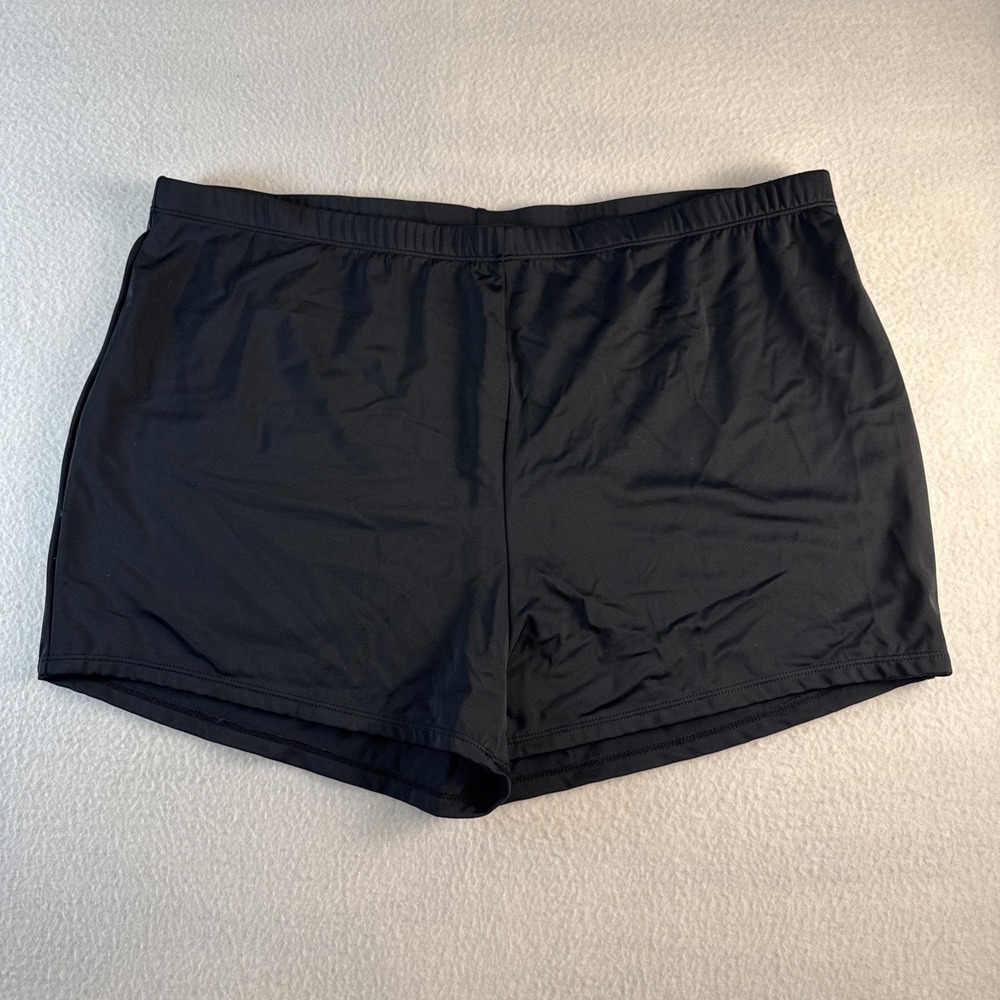 AQUA SCULPT‎ BLACK AQUABELLE SWIM SHORTS BOYSHORTS STRETCH  SIZE 24 NWT